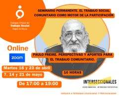 APLAZADO.Webinar:El Trabajo Social Comunitario como motor de participación: PAULO FREIRE. PERSPECTIVAS Y APORTES PARA EL TRABAJO COMUNITARIO